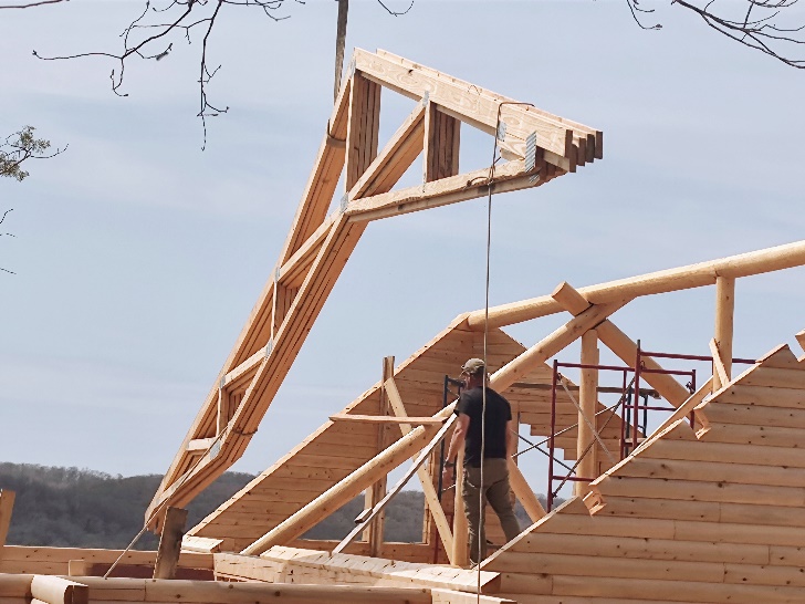 Widdowson log home construction photo 14