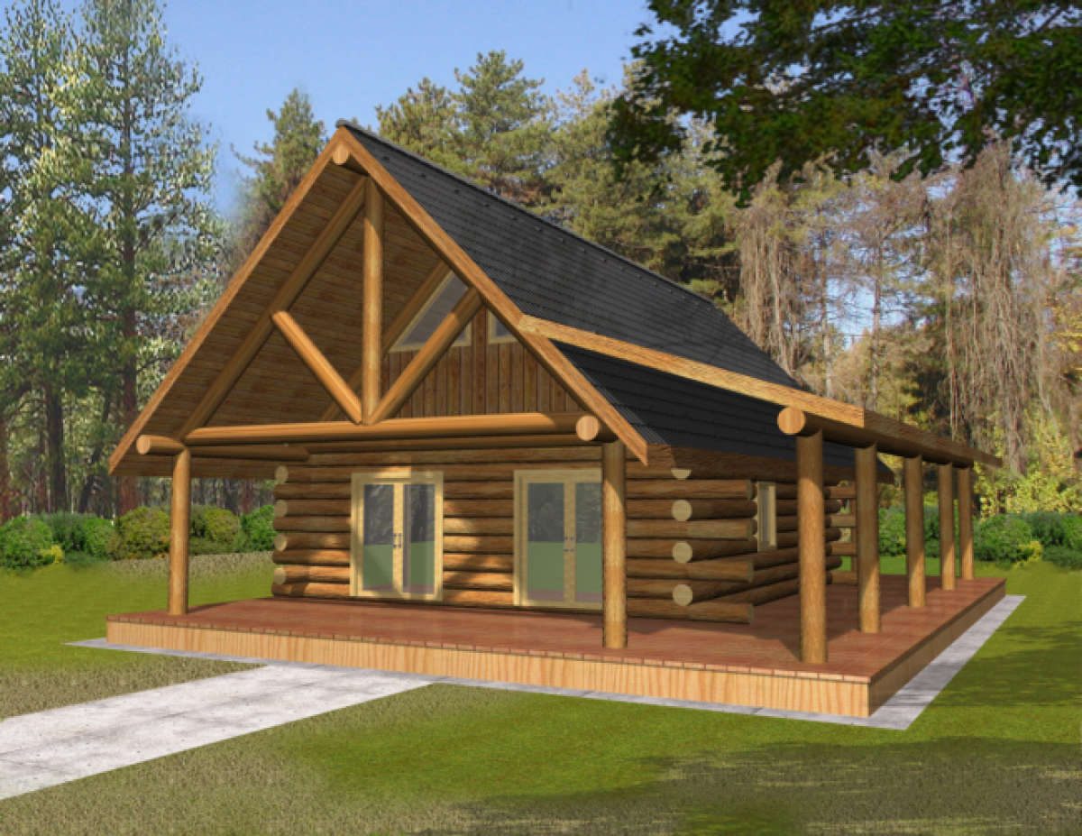 Tiny log home exterior